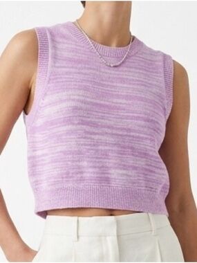 BP. Pink Space Dye Cropped Sweater Vest Knit Tank - Size L